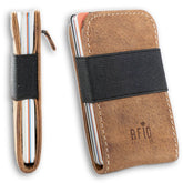 Full grain leather card holder for 1–20 cards- Brown